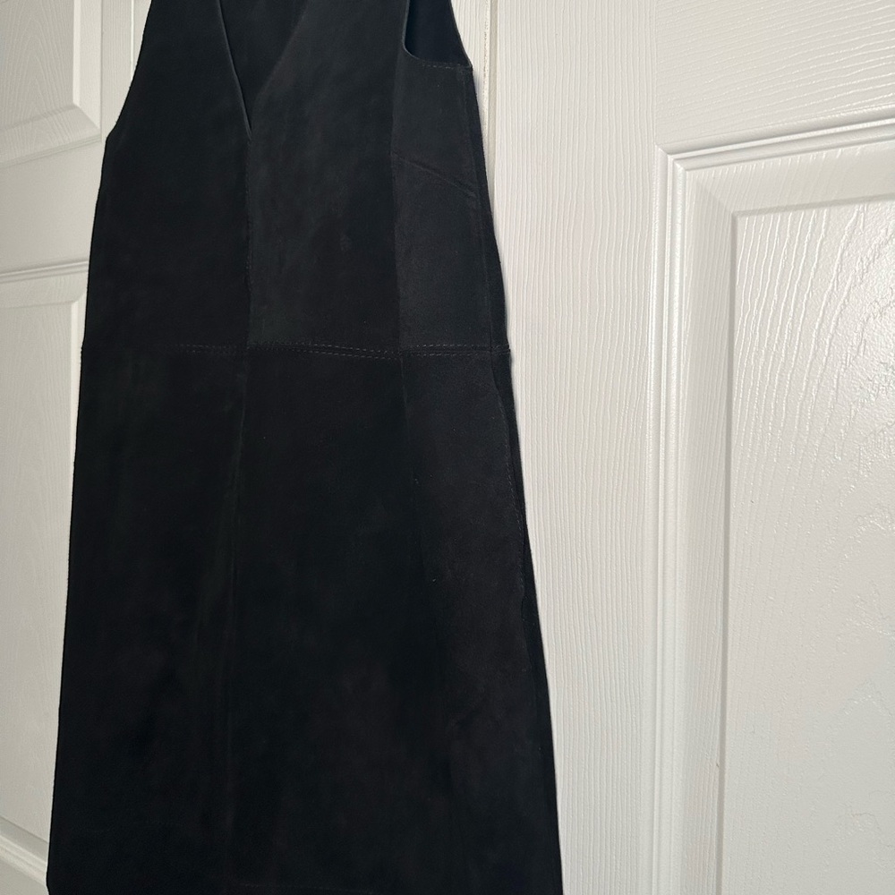 Faux Suede Pinafore Dress - Gem